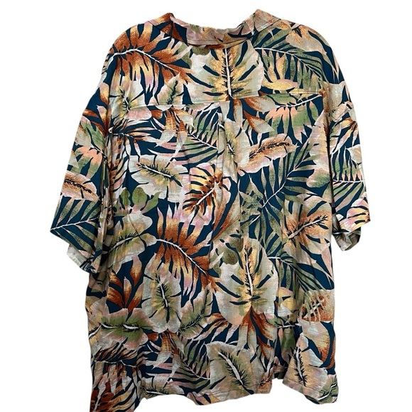 Natural Reflections 1X Tropical Resort Button Down Short Sleeve Shirt NWT O1 - Picture 2 of 6